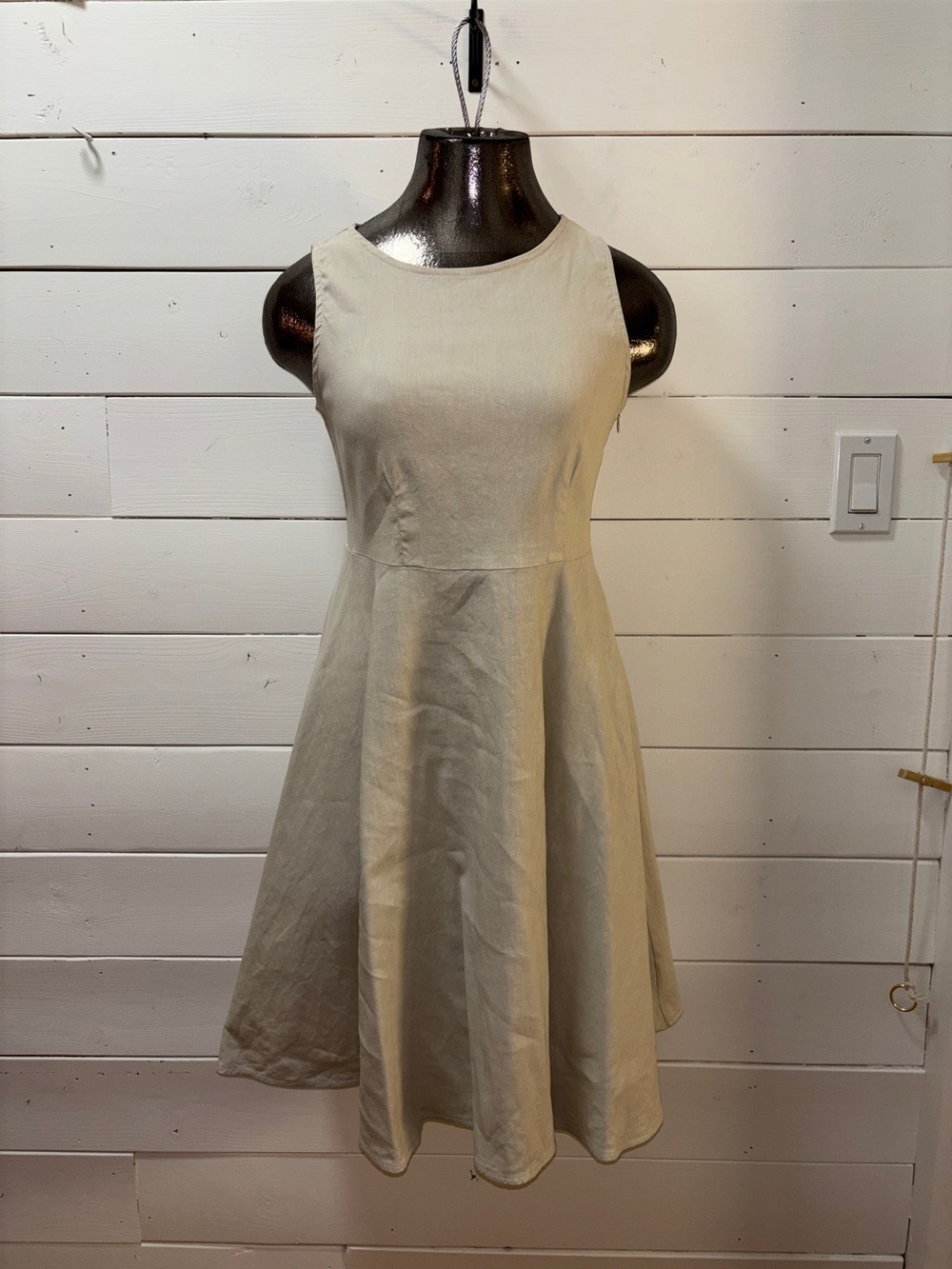 SARAH PACINI Beige Linen Blend Dress Size 0 XS - Picture 7 of 15